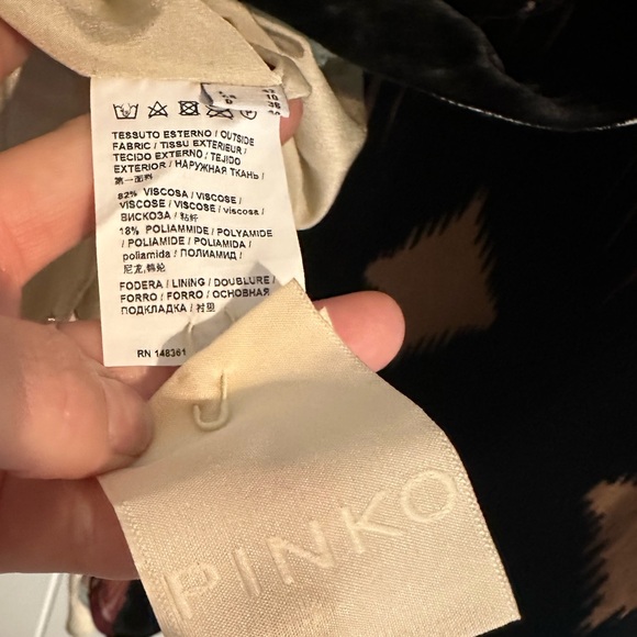 Pinko Velvet Flocked Abstract Mini Wrap Dress EUC - Picture 10 of 11